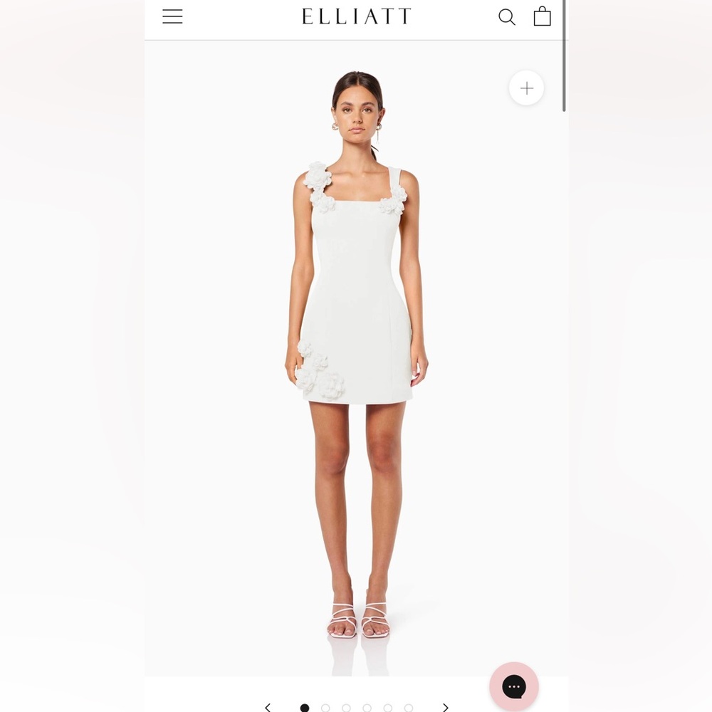 LIKE NEW Elliatt Trompe 3D Floral Mini Dress in White